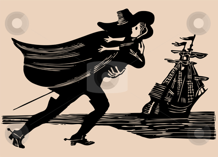 450x325 Midnight Kidnapping Etching Stock Vector