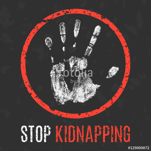 500x500 Vector Illustration Global Problems Of Humanity Stop Kidnapping