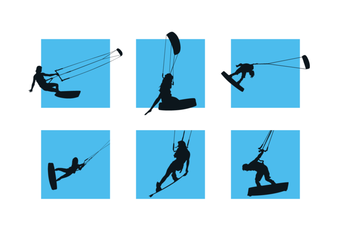 700x490 Kitesurfing Silhouettes Free Vector Pack