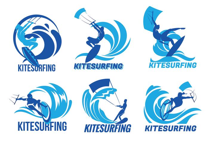 700x490 Set Of Kitesurfer Flying Over The Wave Vectors