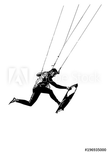 354x500 Vector Kitesurfer Wassergeher