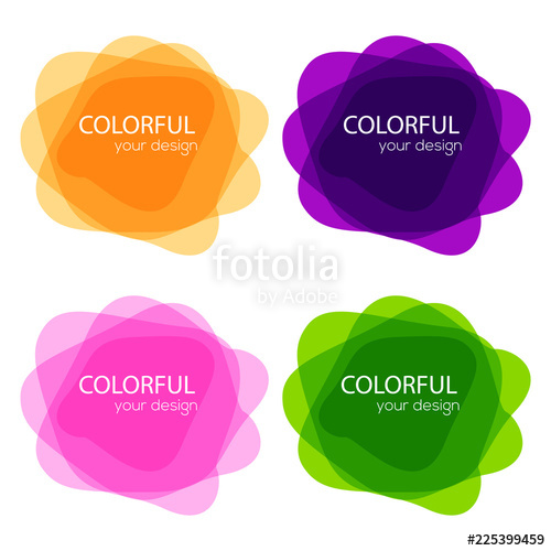 500x500 Set Of Round Colorful Vector Shapes Abstract Vector Banners