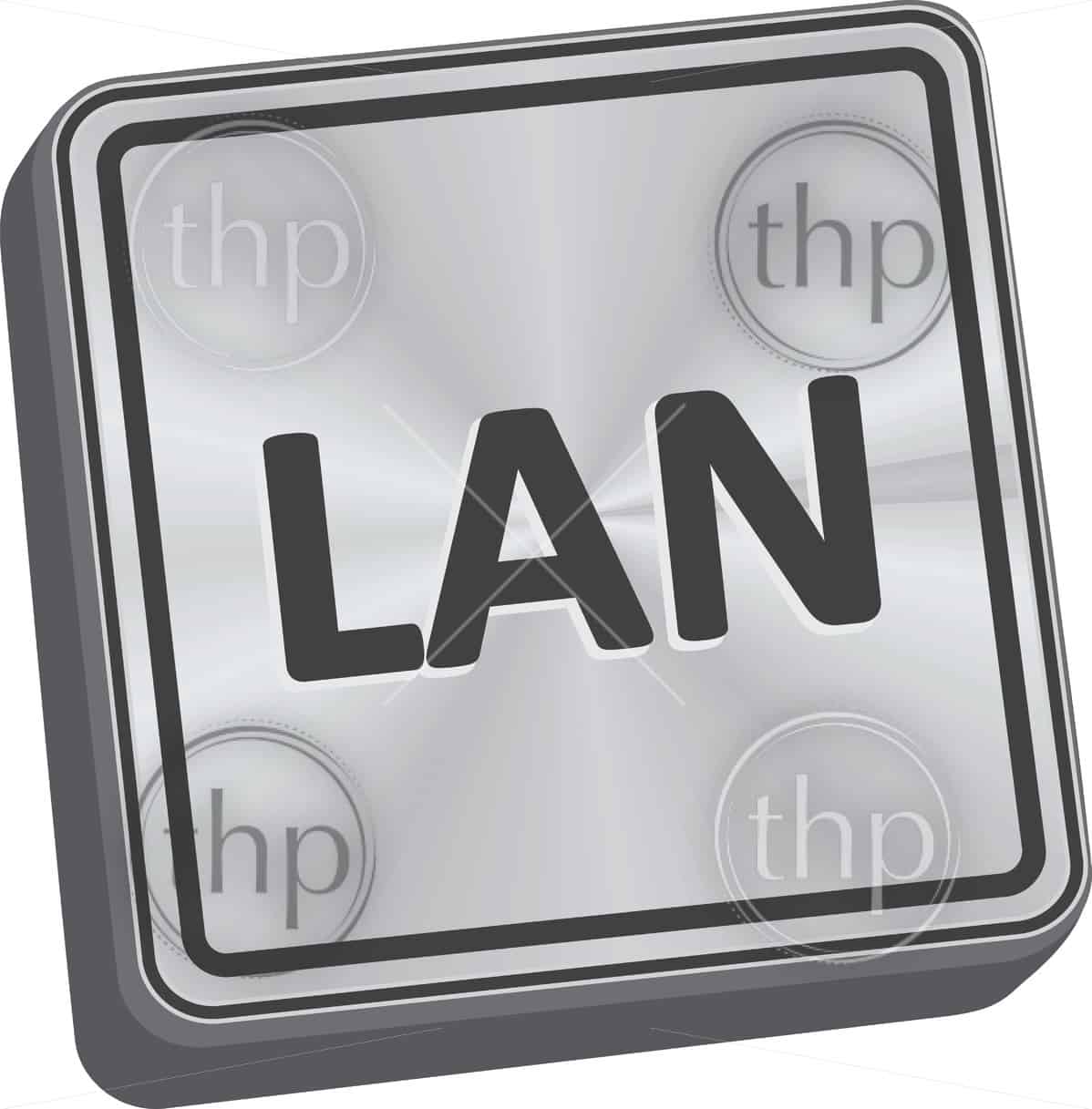 1198x1217 Lan Button Vector Key In Brushed Metal Vector