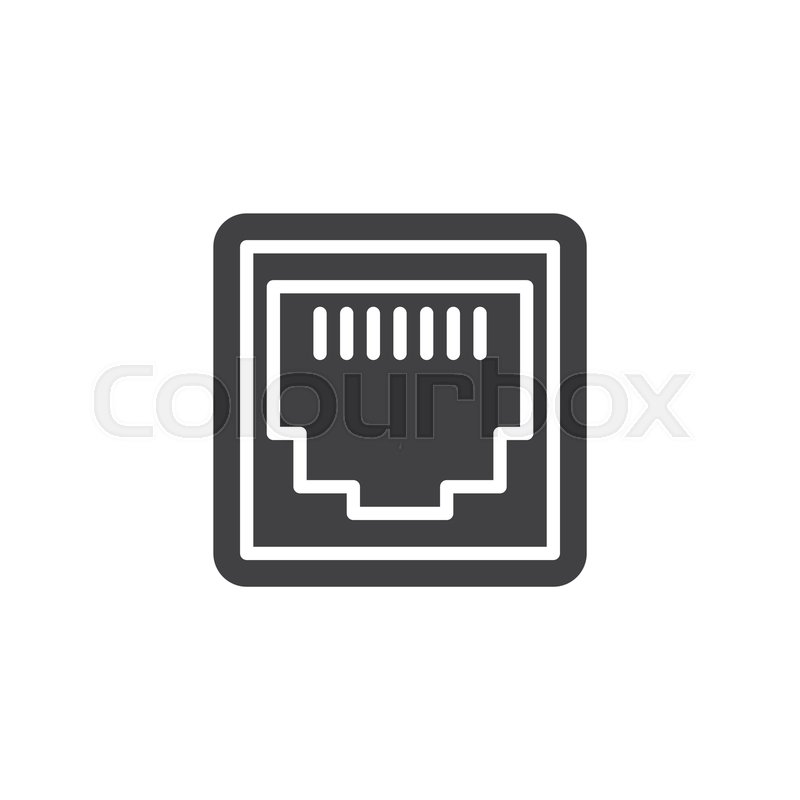 800x800 Lan Network Port Vector Icon Filled Stock Vector Colourbox