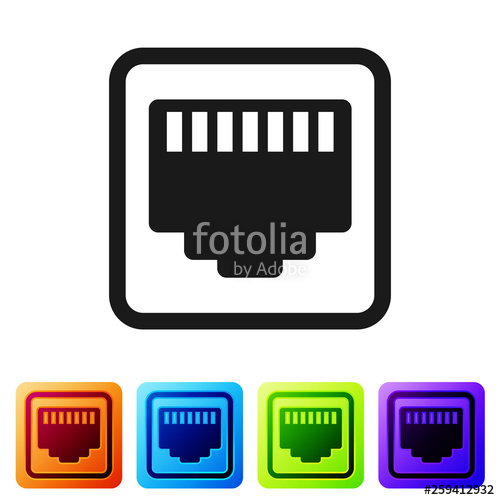 500x500 Black Network Port