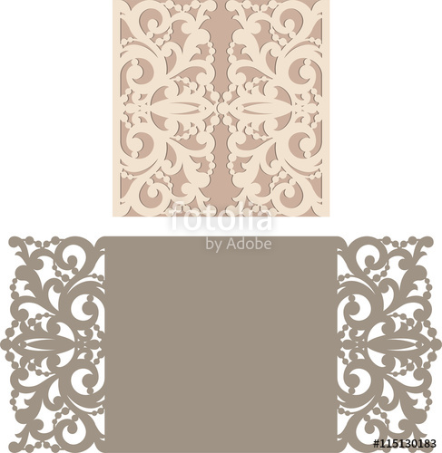 487x500 Laser Cut Invitation Card Laser Cutting Pattern For Invitation