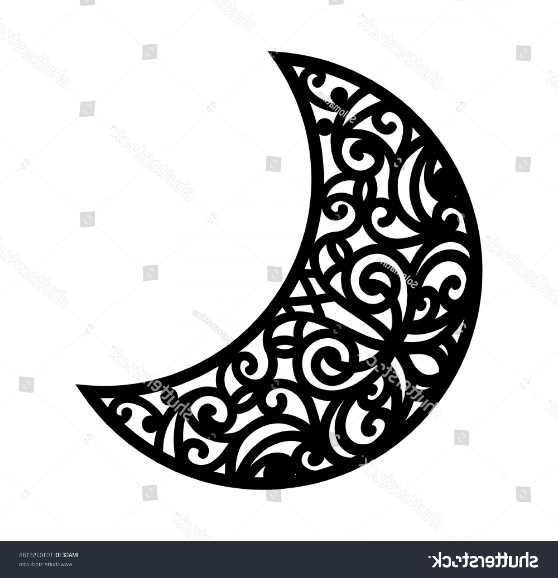 1800x1864 Vector Ornamental Crescent Laser Cut Template Soidergi