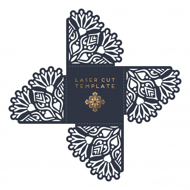 626x626 Vector Wedding Card Laser Cut Template With Mandala Vector Free