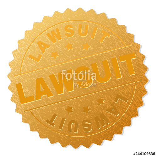 500x500 Lawsuit Gold Stamp Seal Vector Golden Medal With Lawsuit Text