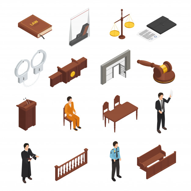 626x626 Law Justice Symbols Isometric Icons Collection Free Vector