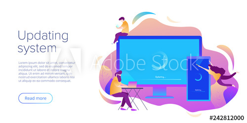 500x250 System Update Or Software Installation Concept In Flat Vector