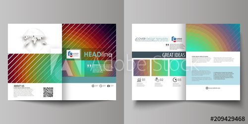 500x250 Business Templates For Bi Fold Brochure, Flyer, Report Cover
