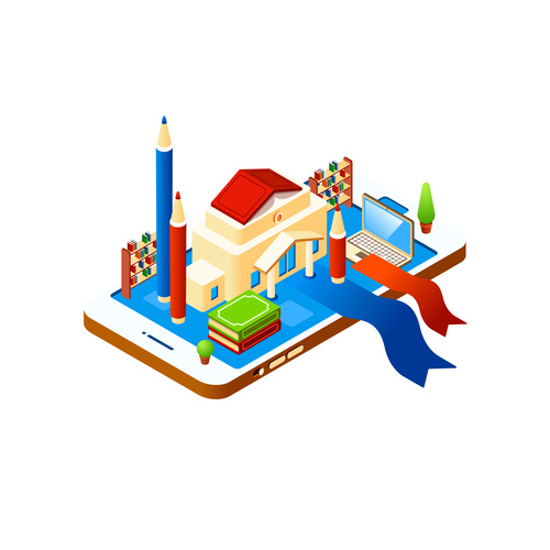 500x500 Future Technology Network School Online Learning Vector Free Download