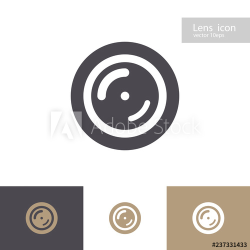 500x500 Vector Lens Icon Set Isolated On Background Apperture Symbol