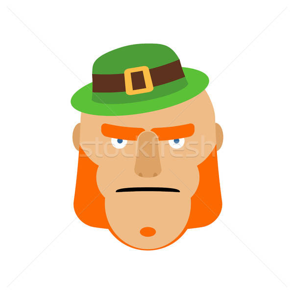 600x600 Leprechaun In Green Hat Face Head With Red Beard Portrait
