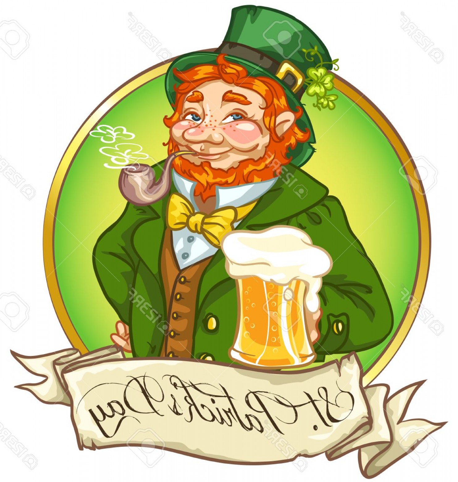 1483x1560 Photostock Vector Leprechaun Irish Man With Beer St Patricks Day