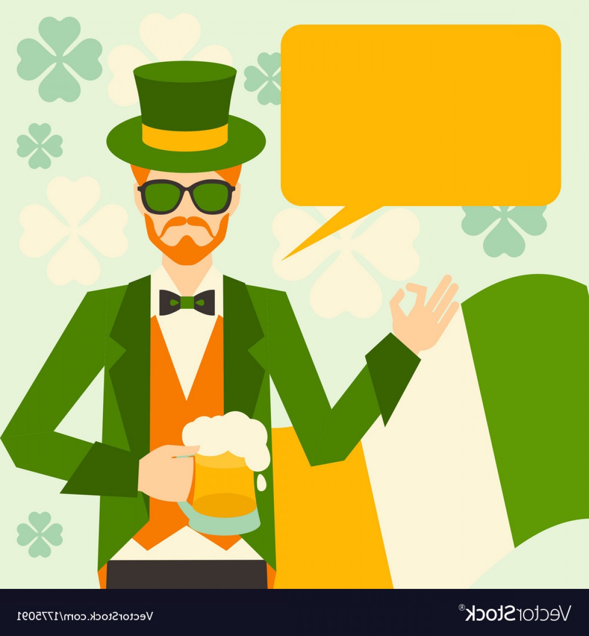 1200x1296 Saint Patricks Day With Hipster Leprechaun Vector Soidergi