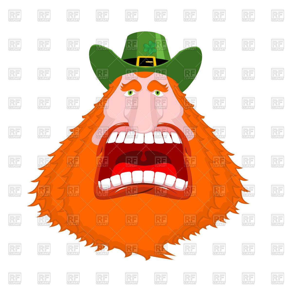 1200x1200 Angry Leprechaun Scream With Open Mouth Vector Image Of People