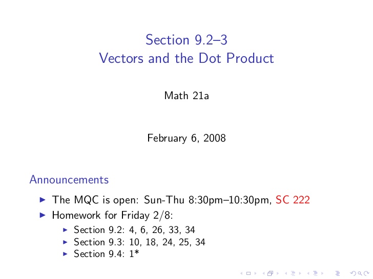 728x546 Lesson Vectors And The Dot Product
