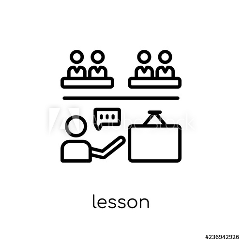 500x500 Lesson Icon Trendy Modern Flat Linear Vector Lesson Icon On White