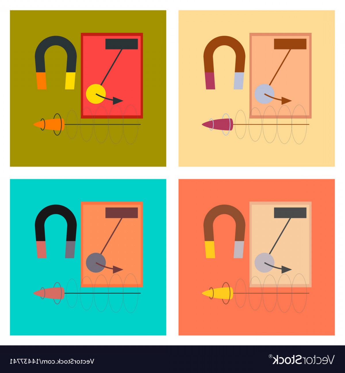 1200x1296 Assembly Flat Icons Physics Lesson Magnet Vector Hoodamathrun