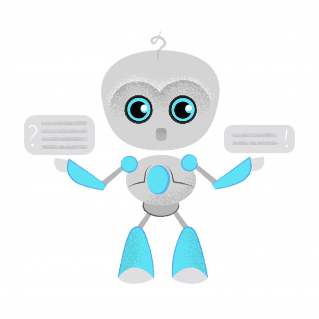 626x626 Surprised Talking Robot And Speech Bubbles Chatbot, Dialog