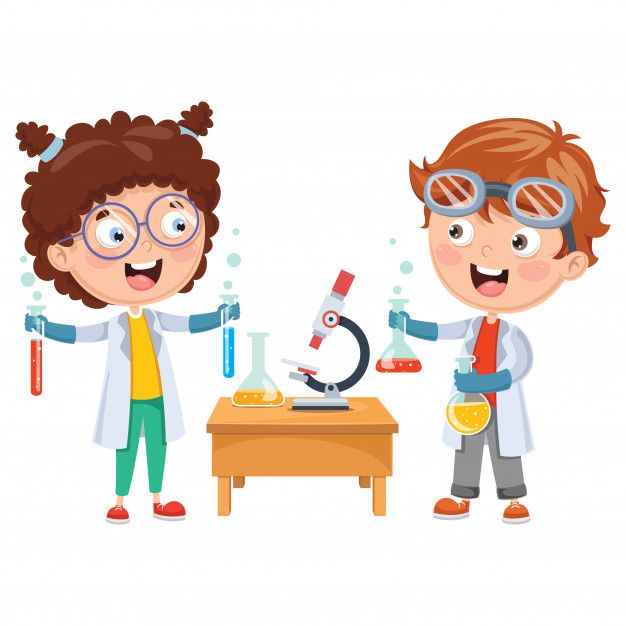 626x626 Vector Illustrations Of Kids Having Chemistry Lesson Premium