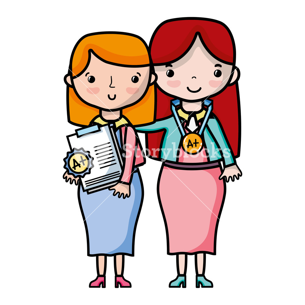 1000x1000 Teacher With Student To Class Education Lesson Vector Illustration