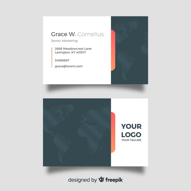626x626 Flat Geometric Business Card Template Vector Free Download