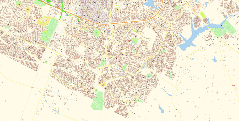 1000x508 Lexington Vector Map Kentucky Us Detailed City Plan Editable