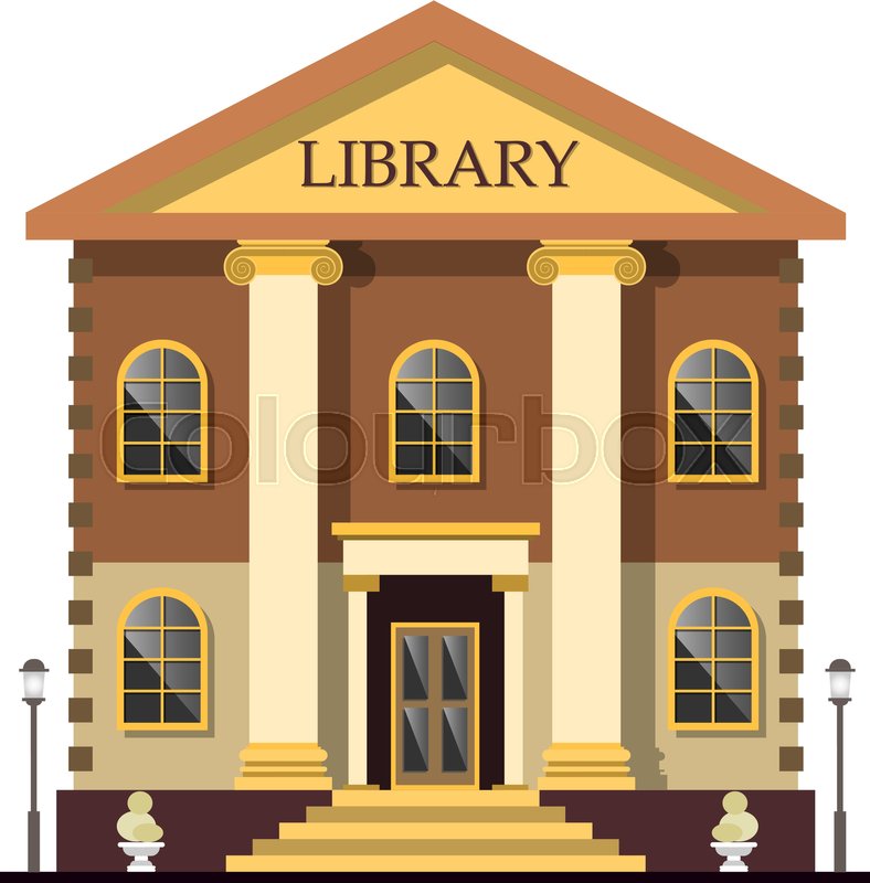 788x800 Library Exterior Outdoor View Library Stock Vector Colourbox