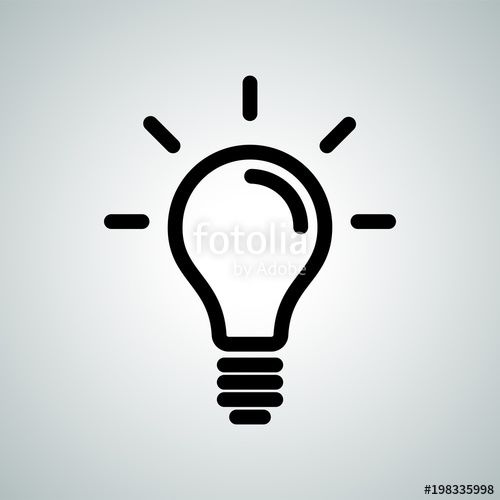 500x500 Lamp Light Bulb Icon Vector Lightbulb Lamp Symbol For Idea Think