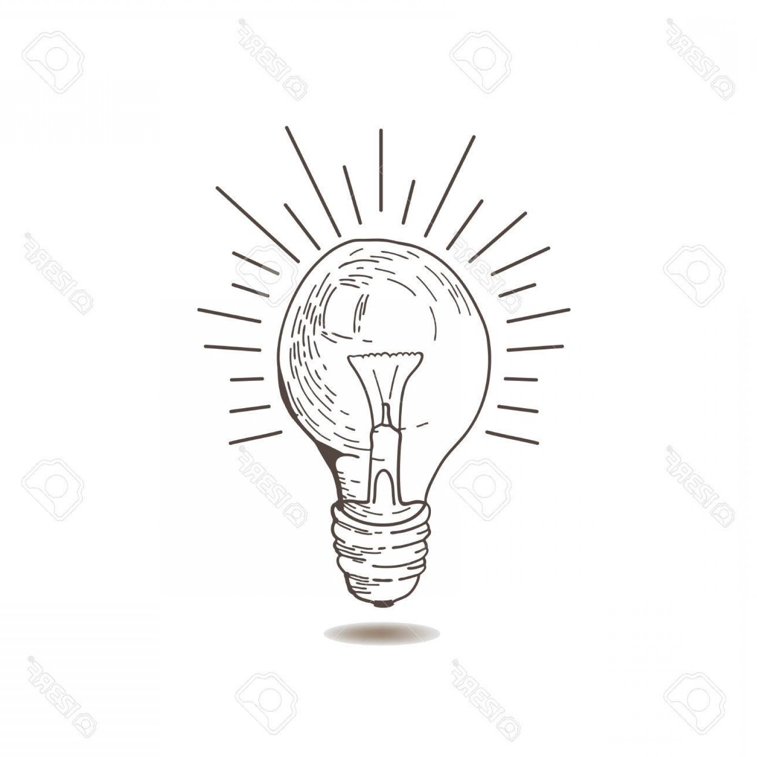 1560x1560 Photostock Vector Lightbulb Icon Doodle Hand Drawn Sign Vintage