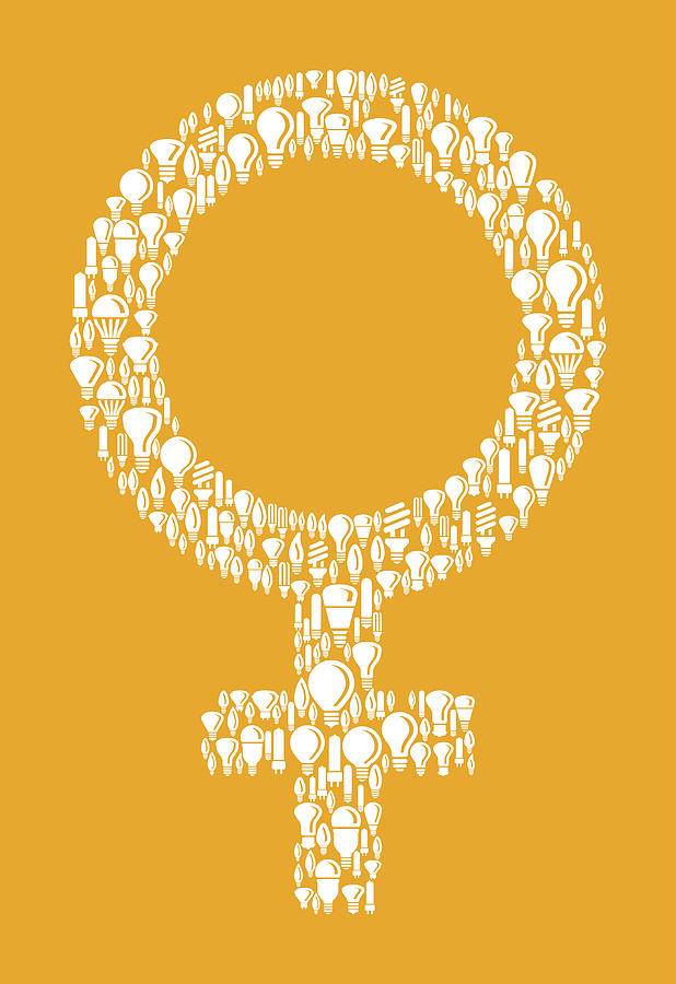 618x900 Venus Gender Symbol On Vector Lightbulb Pattern Background Drawing