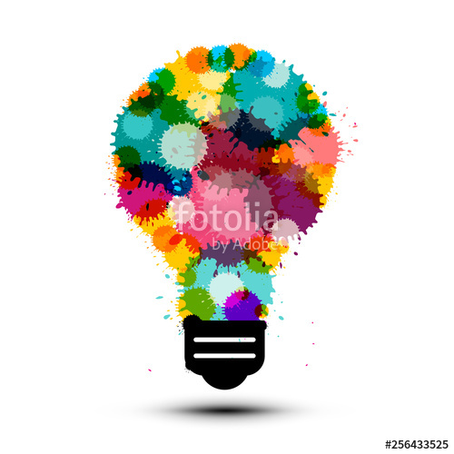 500x500 Creativity Concept With Colorful Splashes In Bulb Vector