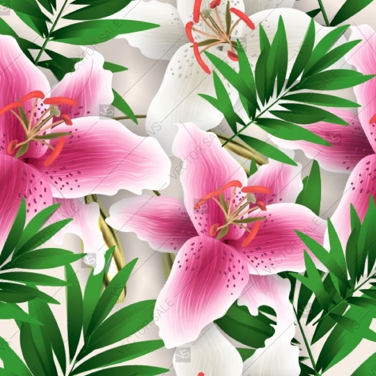 540x540 Lilly Seamless Pattern Vector Background Template