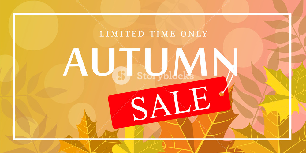 Limited Time Autumn Sale Banner Horizontal Flat Illustration 1000x500 Limited Time Autumn Sale Banner Horizontal Flat Illustration