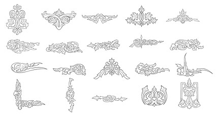 425x231 European Style Line Drawing Lace Element Vector Material
