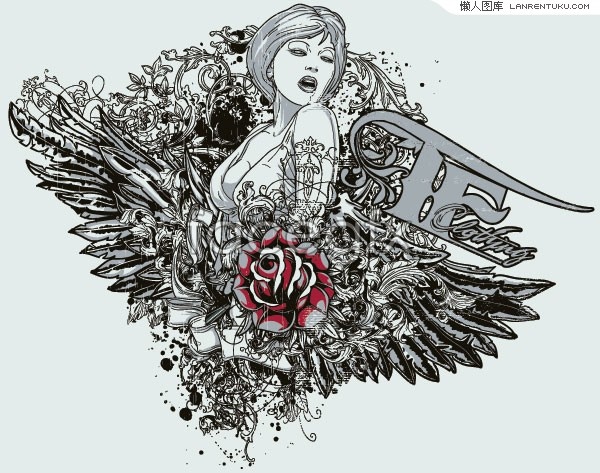 600x473 Black And White Line Drawing Beauty Trend Pattern Vector Over