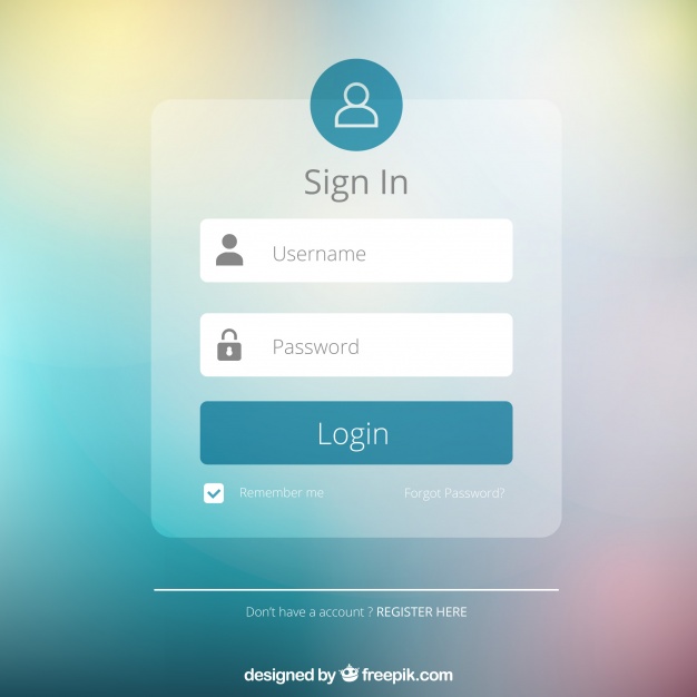 626x626 Blurred Login Form Design Vector Free Download