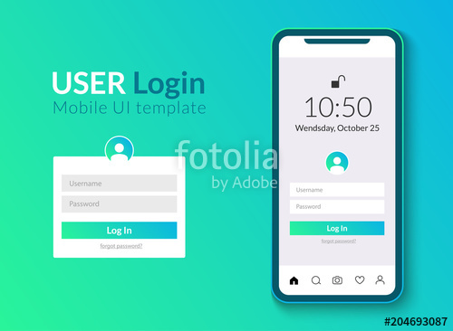 500x366 User Login Interface Smartphone Template Mobile Phone Login Ui