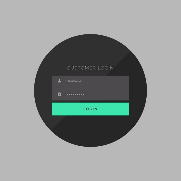 626x626 Circular Login Template Vector Free Download