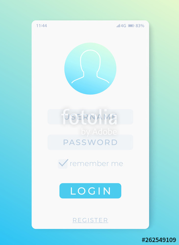 365x500 Login, Sign In Form, Mobile Interface Vector Design Stock Image