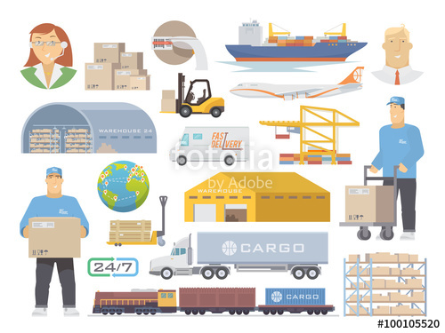 500x375 Logistics Vector Flat Icons Stock Image And Royalty Free Vector