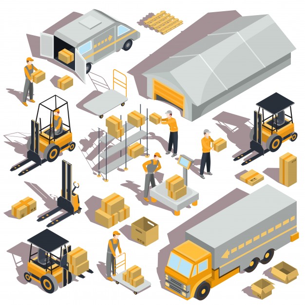 626x626 Vector Logistic And Delivery Isometric Icons Vector Free Download