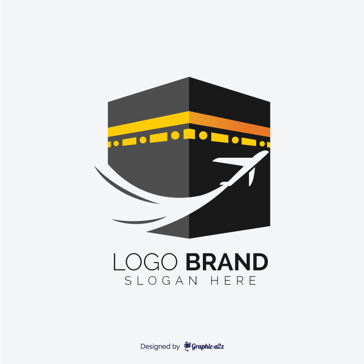750x750 Hajj Travel Agency Vector Logo Design With Kaaba