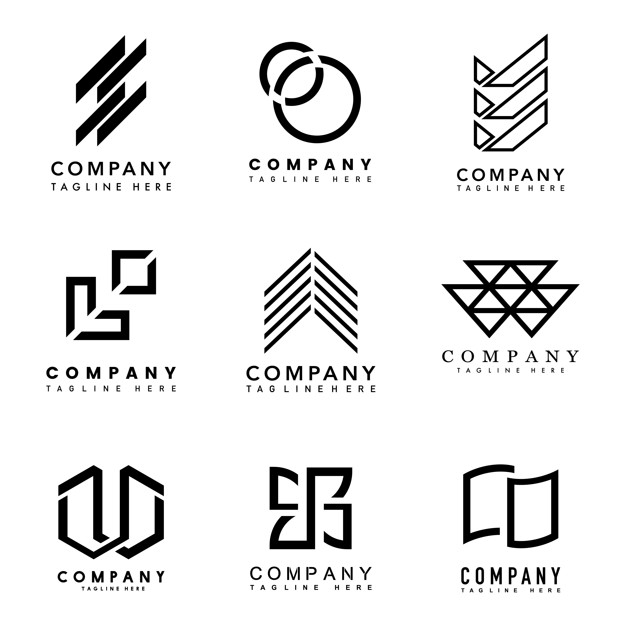 626x626 Set Of Company Logo Design Ideas Vector Vector Free Download