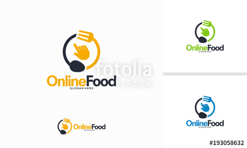 Online Food Logo Designs Concept, Food Cursor Logo Template Vector 500x300 Online Food Logo Designs Concept, Food Cursor Logo Template Vector