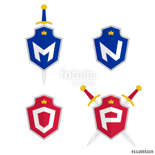 Letter M, N, O, P Vector Logo Templates Letter Logo With Shield 500x500 Letter M, N, O, P Vector Logo Templates Letter Logo With Shield