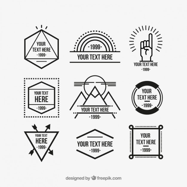 Free Vector Hipster Logo Template Sets 626x626 Free Vector Hipster Logo Template Sets